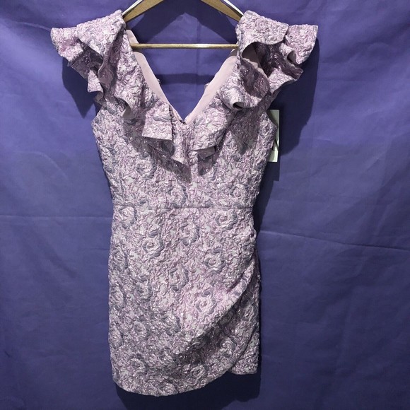 Zara Limited Edition Lilac Pink Ruffled Mini Dress Party Event - Picture 3 of 9